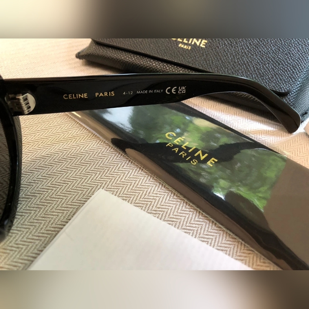 Celine Triomphe Oval Black Sunglasses - Picture 3 of 6
